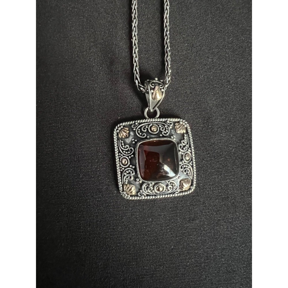 Suarti Fine Pendant and Chain Sterling Silver and 18k